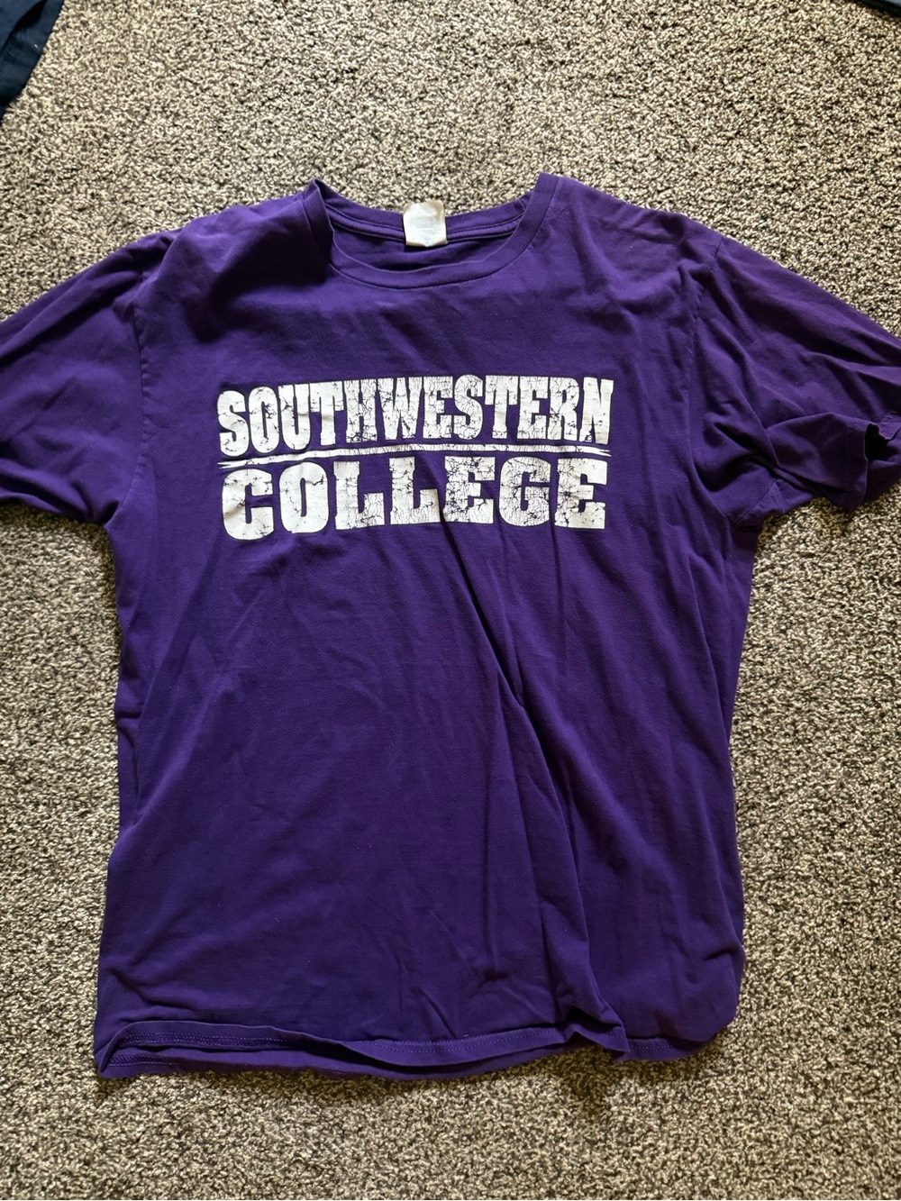 Southwestern College Purple Tee with White Lettering